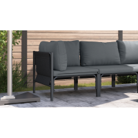 Produktbild för Utomhus Möbler med kudde Antracit 80 x 80 x 71 cm Stål