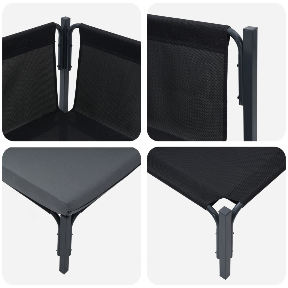 Produktbild för Utomhus Möbler med kudde Antracit 80 x 80 x 71 cm Stål