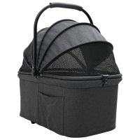 Produktbild för Hopfällbar hundvagn Justerbar Svart 81 x 47 x 99 cm Polyester
