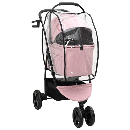 vidaXL Hopfällbar hundvagn Justerbar Rosa 78 x 54 x 101 cm Polyester