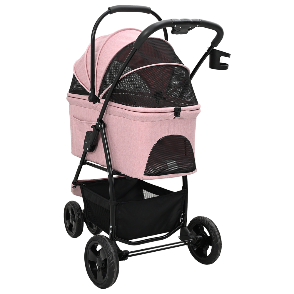 Produktbild för Hopfällbar hundvagn Justerbar Rosa 78 x 54 x 101 cm Polyester