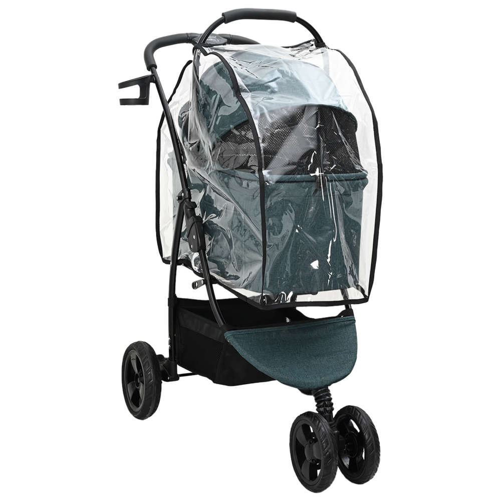 Produktbild för Hopfällbar hundvagn Justerbar Grön 78 x 54 x 101 cm Polyester