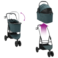 Produktbild för Hopfällbar hundvagn Justerbar Grön 78 x 54 x 101 cm Polyester