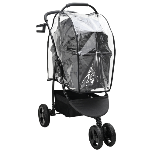 vidaXL Hopfällbar hundvagn Justerbar Svart 78 x 54 x 101 cm Polyester