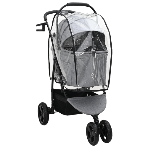 vidaXL Hopfällbar hundvagn Justerbar Grå 78 x 54 x 101 cm Polyester