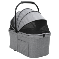 Produktbild för Hopfällbar hundvagn Justerbar Grå 78 x 54 x 101 cm Polyester