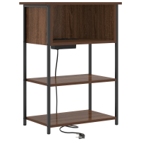 Produktbild för Nattduksbord Brun Ek 55 x 31 x 76 cm Konstruerat trä
