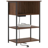 Produktbild för Nattduksbord Brun Ek 55 x 31 x 76 cm Konstruerat trä