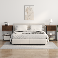 Produktbild för Nattduksbord Brun Ek 55 x 31 x 76 cm Konstruerat trä