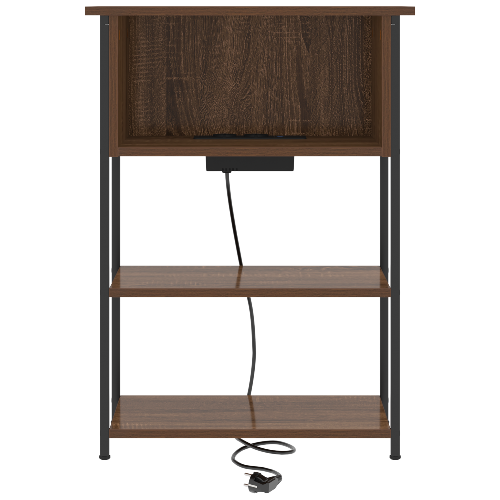 Produktbild för Nattduksbord Brun Ek 55 x 31 x 76 cm Konstruerat trä