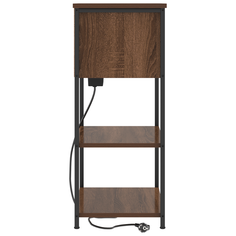 Produktbild för Nattduksbord Brun Ek 55 x 31 x 76 cm Konstruerat trä