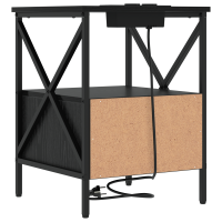 Produktbild för Nattduksbord 2 pcs Svart Ek 41,5 x 40,5 x 55 cm Konstruerat trä