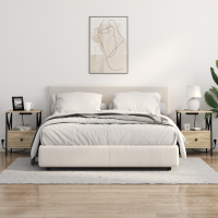 Produktbild för Nattduksbord med låda 2 pcs Sonoma-ek 41,5 x 40,5 x 55 cm
