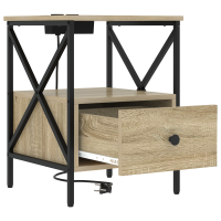 Produktbild för Nattduksbord med låda 2 pcs Sonoma-ek 41,5 x 40,5 x 55 cm