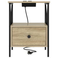 Produktbild för Nattduksbord med låda 2 pcs Sonoma-ek 41,5 x 40,5 x 55 cm