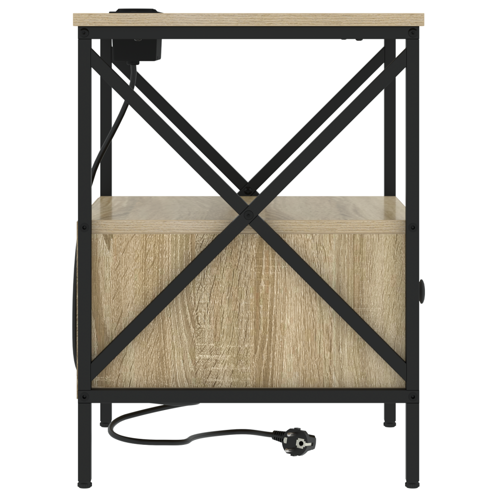 Produktbild för Nattduksbord med låda 2 pcs Sonoma-ek 41,5 x 40,5 x 55 cm