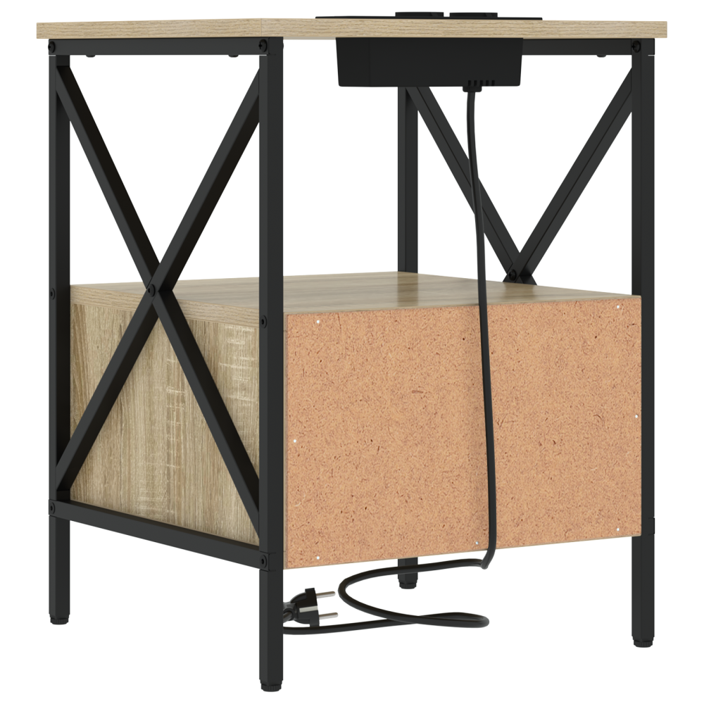 Produktbild för Nattduksbord med låda 2 pcs Sonoma-ek 41,5 x 40,5 x 55 cm