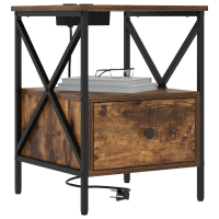 Produktbild för Nattduksbord 2 pcs Rökt ek 41,5 x 40,5 x 55 cm Konstruerat trä