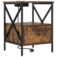 Produktbild för Nattduksbord 2 pcs Rökt ek 41,5 x 40,5 x 55 cm Konstruerat trä