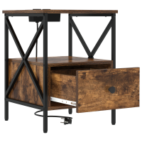 Produktbild för Nattduksbord 2 pcs Rökt ek 41,5 x 40,5 x 55 cm Konstruerat trä