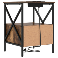 Produktbild för Nattduksbord 2 pcs Rökt ek 41,5 x 40,5 x 55 cm Konstruerat trä