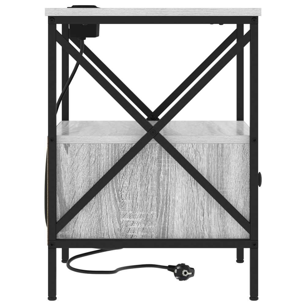 Produktbild för Nattduksbord med låda 2 pcs Grå Sonoma 41,5 x 40,5 x 55 cm