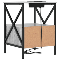 Produktbild för Nattduksbord med låda 2 pcs Grå Sonoma 41,5 x 40,5 x 55 cm