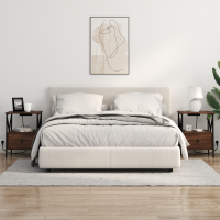 Produktbild för Nattduksbord 2 pcs Brun Ek 41,5 x 40,5 x 55 cm Konstruerat trä