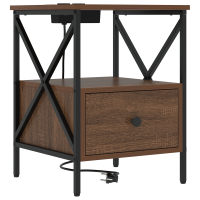 Produktbild för Nattduksbord 2 pcs Brun Ek 41,5 x 40,5 x 55 cm Konstruerat trä