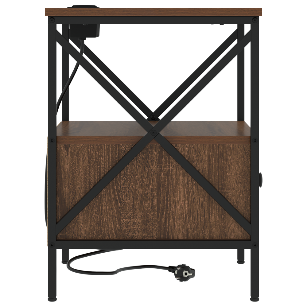 Produktbild för Nattduksbord 2 pcs Brun Ek 41,5 x 40,5 x 55 cm Konstruerat trä