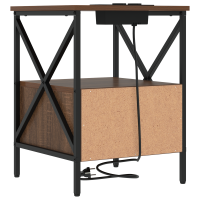 Produktbild för Nattduksbord 2 pcs Brun Ek 41,5 x 40,5 x 55 cm Konstruerat trä