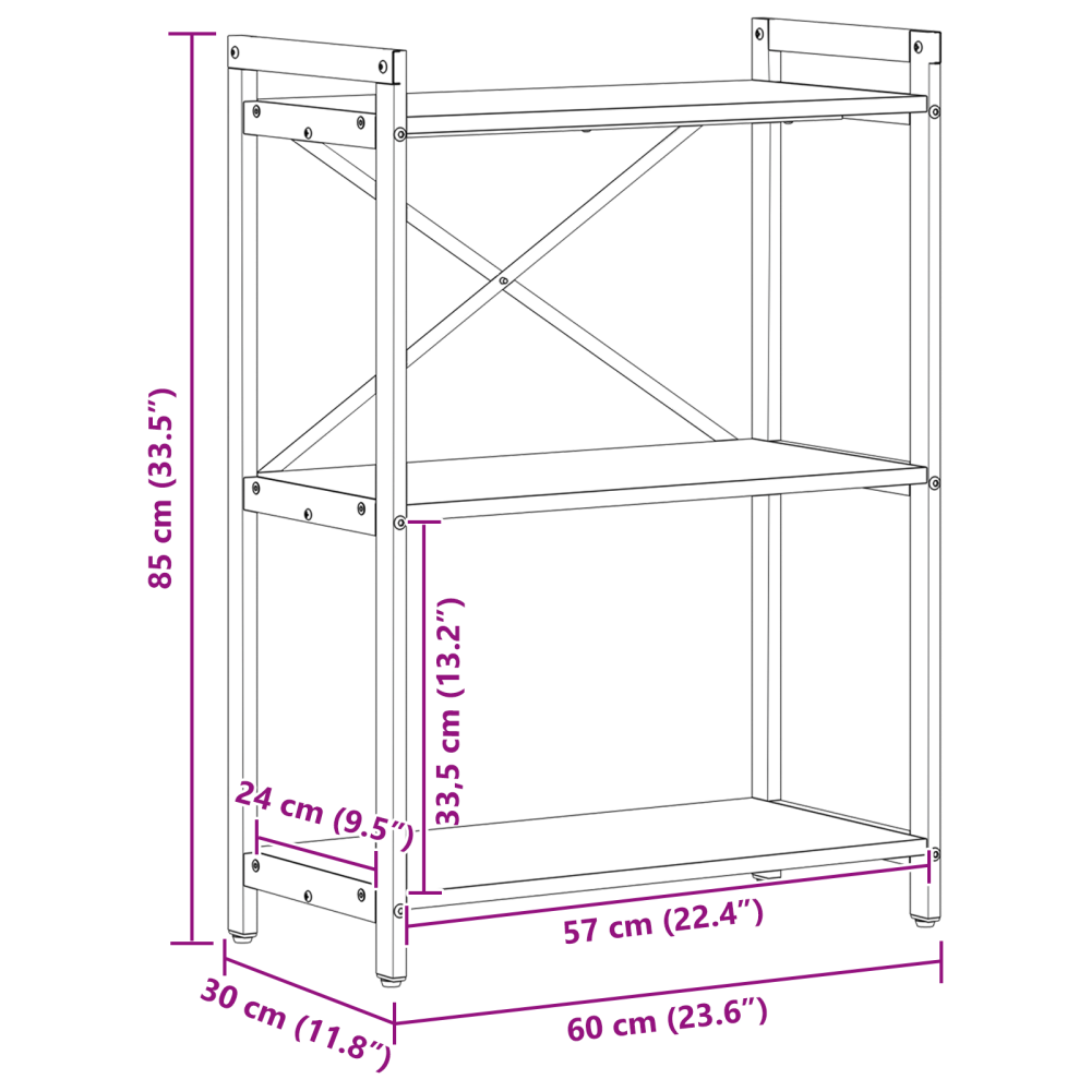 Produktbild för Hyllsystem Artisan Ek 60 x 30 x 85 cm Konstruerat trä