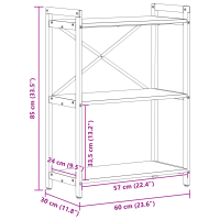 Produktbild för Hyllsystem Artisan Ek 60 x 30 x 85 cm Konstruerat trä