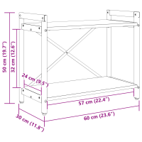Produktbild för Hyllsystem Gammalt trä 60 x 30 x 50 cm Konstruerat trä