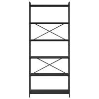 Produktbild för Hyllsystem Svart Ek 80 x 30 x 189,5 cm Konstruerat trä