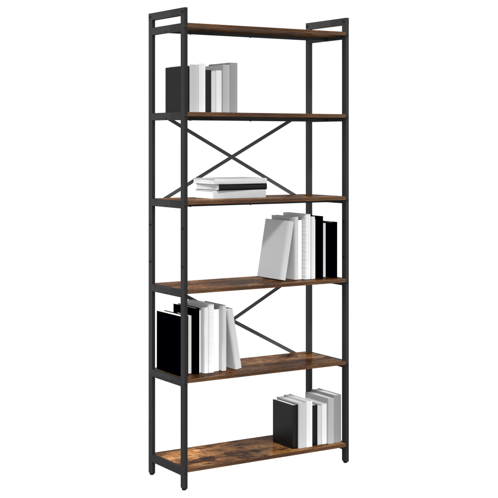 Produktbild för Hyllsystem Rökt ek 80 x 30 x 189,5 cm Konstruerat trä