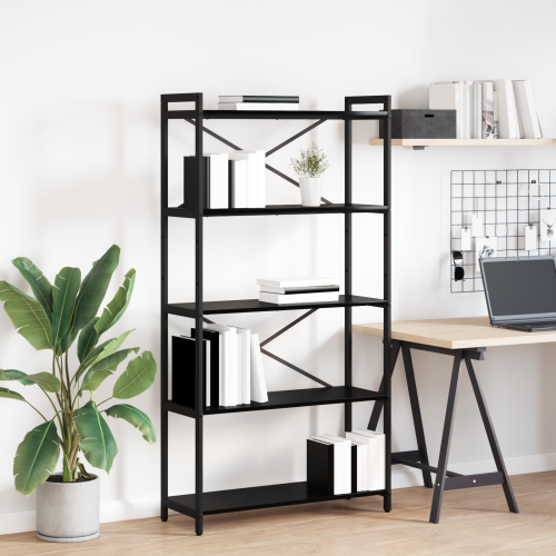 vidaXL Hyllsystem Svart Ek 80 x 30 x 155 cm Konstruerat trä