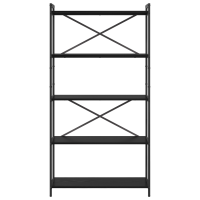 Produktbild för Hyllsystem Svart Ek 80 x 30 x 155 cm Konstruerat trä