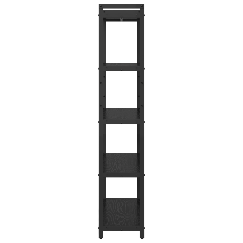 Produktbild för Hyllsystem Svart Ek 80 x 30 x 155 cm Konstruerat trä