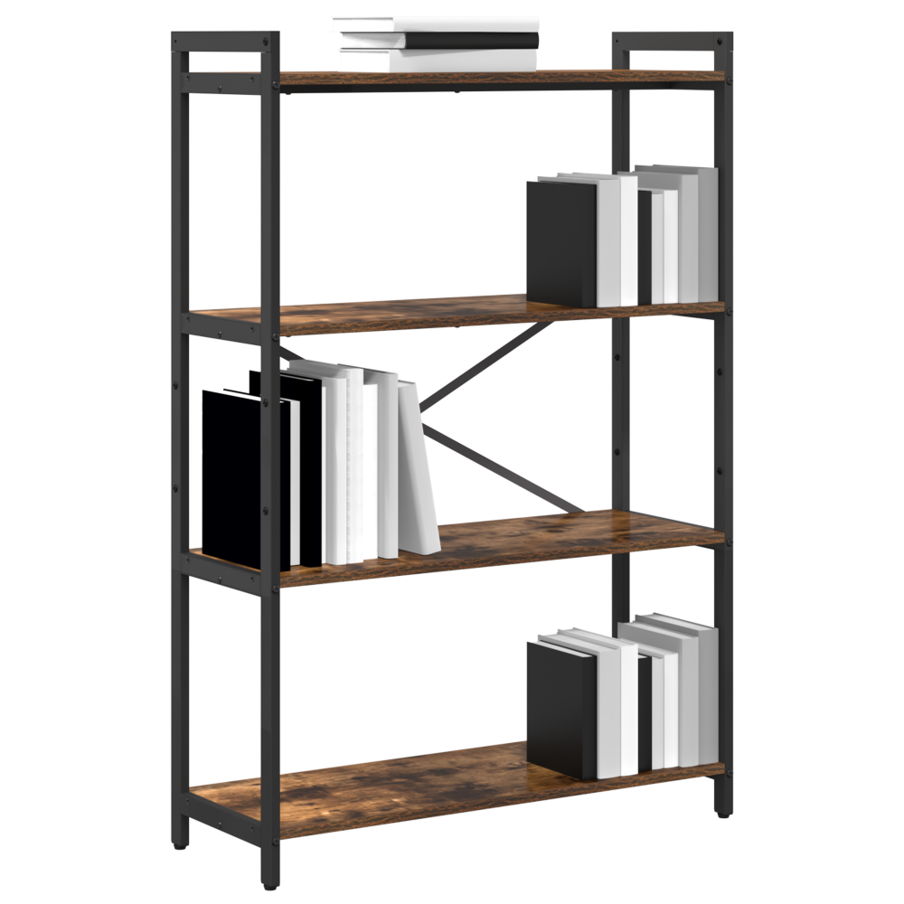Produktbild för Hyllsystem Rökt ek 80 x 30 x 120 cm Konstruerat trä