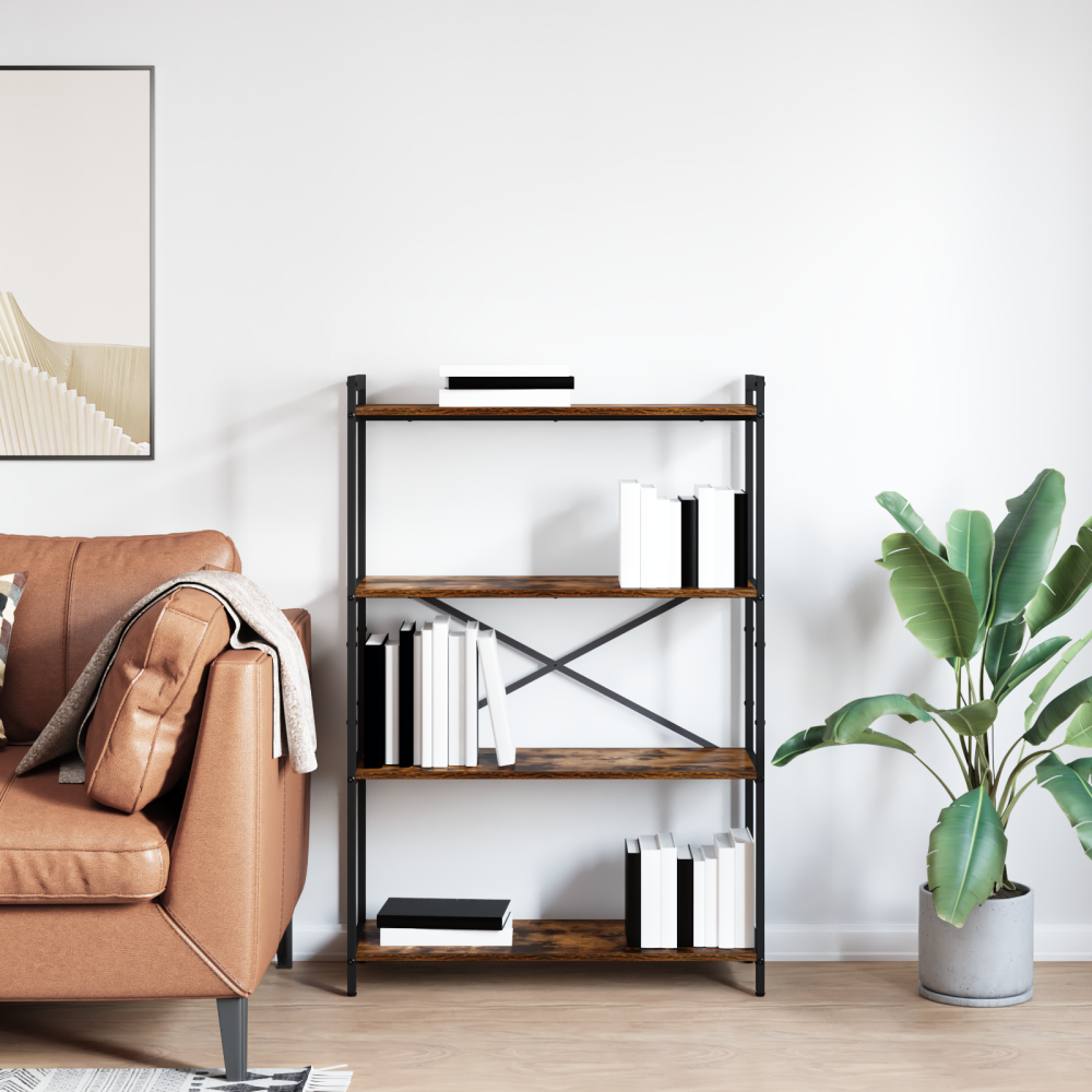 Produktbild för Hyllsystem Rökt ek 80 x 30 x 120 cm Konstruerat trä