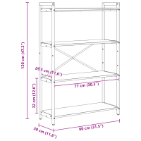 Produktbild för Hyllsystem Artisan Ek 80 x 30 x 120 cm Konstruerat trä