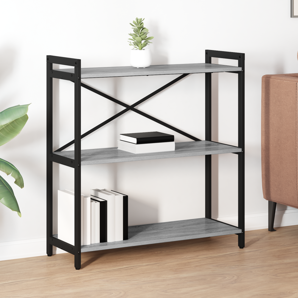 Produktbild för Hyllsystem Grå sonoma 80 x 30 x 85 cm Konstruerat trä