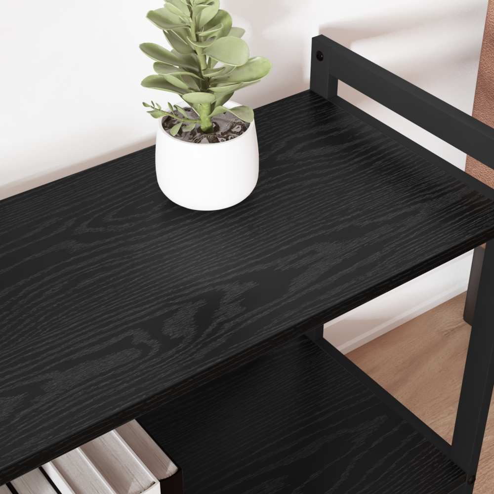 Produktbild för Hyllsystem Svart Ek 80 x 30 x 50 cm Konstruerat trä