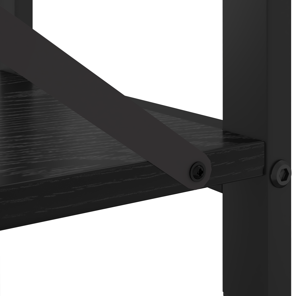 Produktbild för Hyllsystem Svart Ek 80 x 30 x 50 cm Konstruerat trä