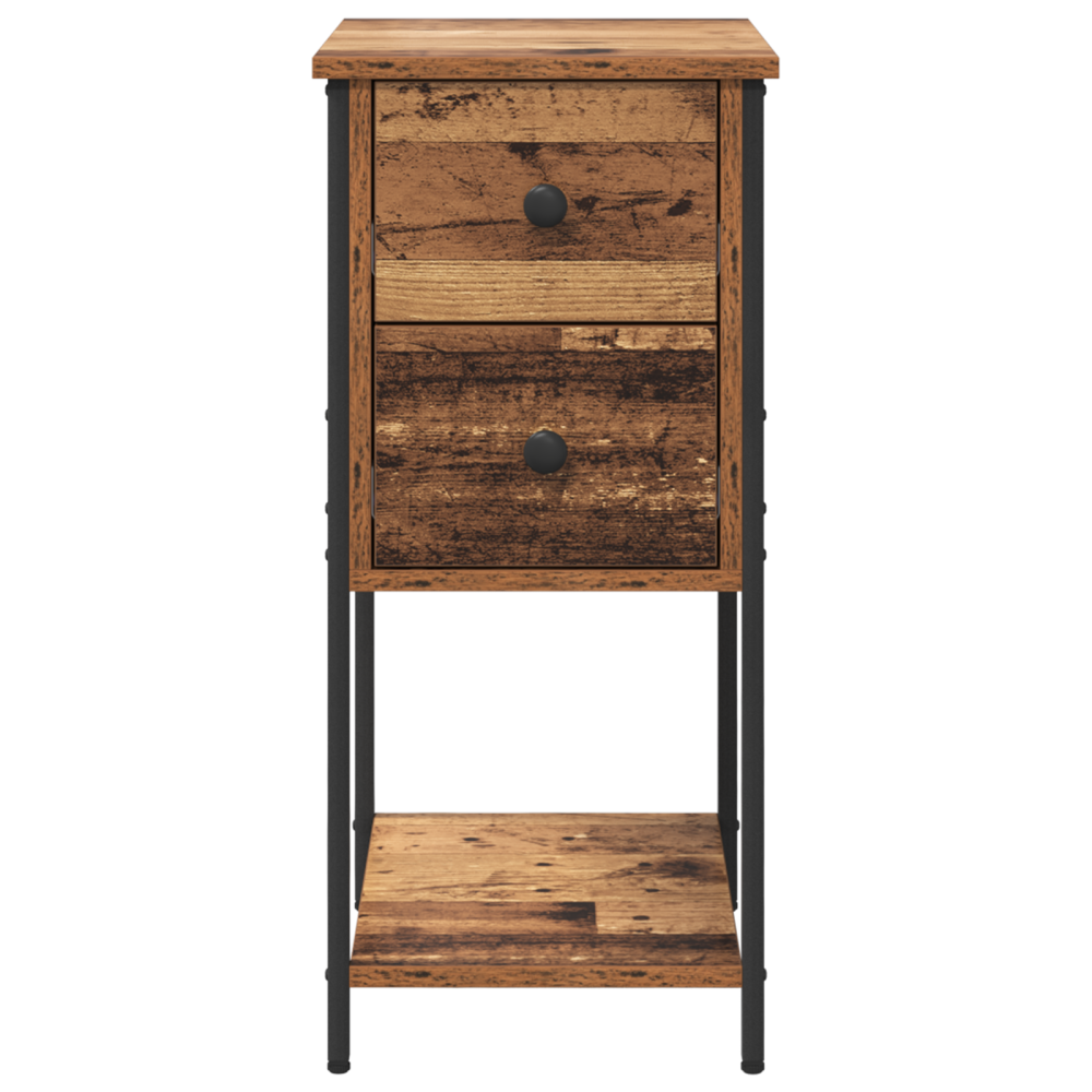 Produktbild för Nattduksbord 2 pcs Gammalt trä 32 x 42 x 70 cm Konstruerat trä