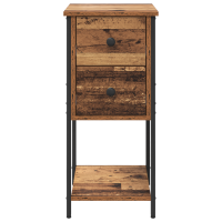 Produktbild för Nattduksbord 2 pcs Gammalt trä 32 x 42 x 70 cm Konstruerat trä