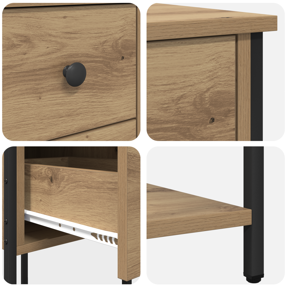 Produktbild för Nattduksbord artisan ek 32 x 42 x 70 cm Konstruerat trä