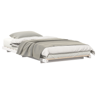 Produktbild för Sängram Vit 90 x 200 cm Massiv furu