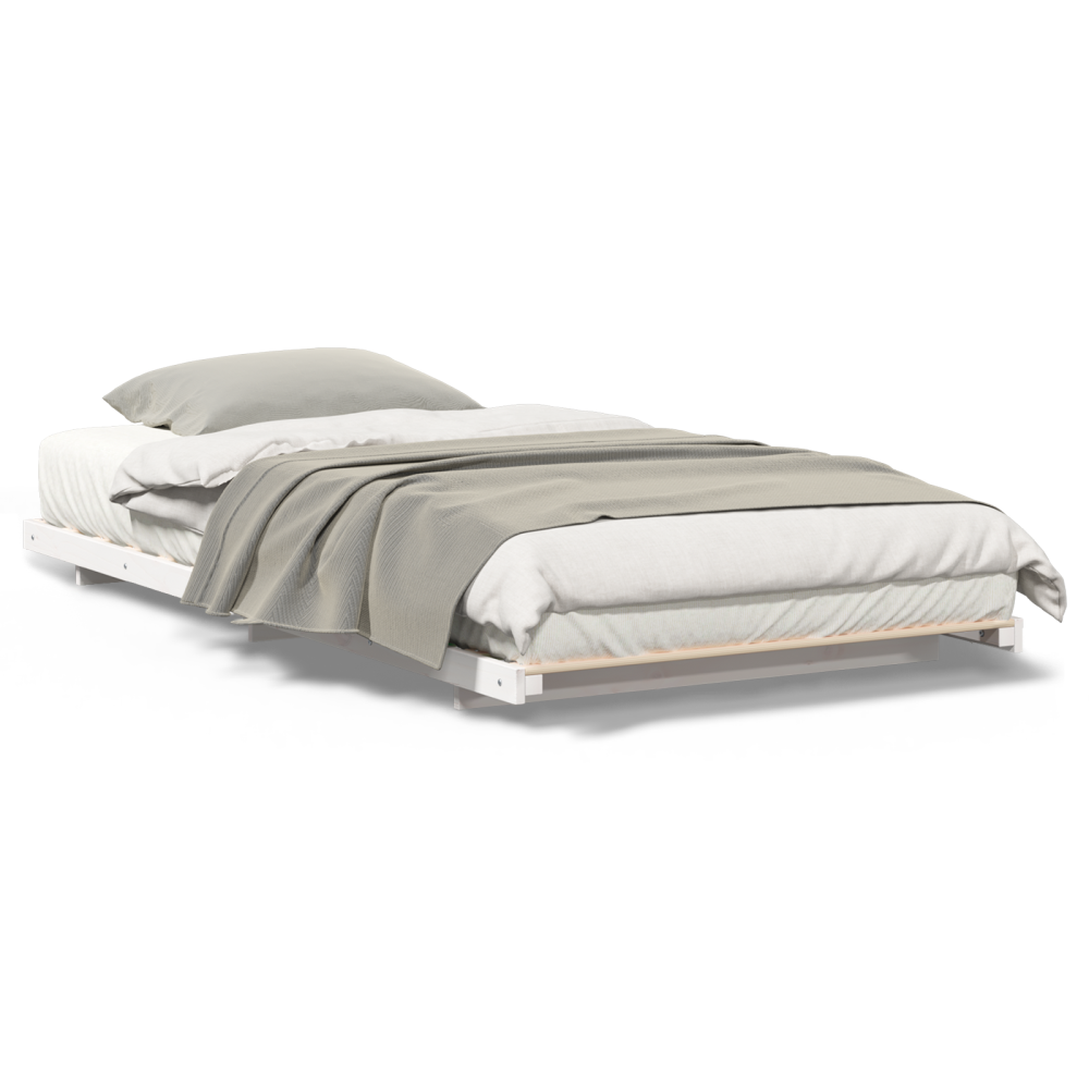 Produktbild för Sängram Vit 90 x 200 cm Massiv furu
